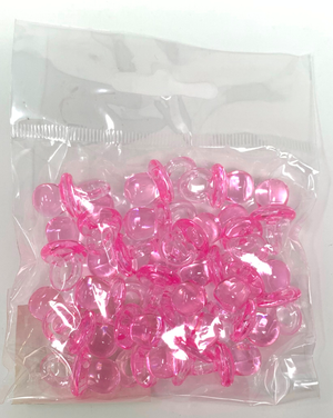 Bomboniera Ciuccio Rosa in Plastica Cm. 2; Conf. da 24 Pezzi Nascita e Battesimo