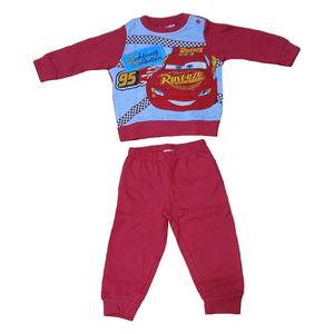 Pigiama Lungo Cars DISNEY Pixar Saetta Mcqueen T-Shirt Pantalone 100% Cotone Interlock - Car0013/r
