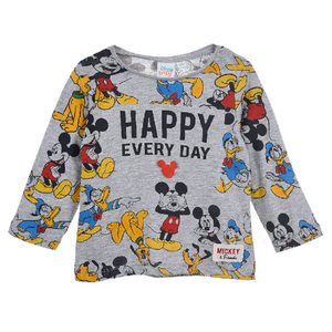 T-Shirt M.l. Mickey Mouse DISNEY Topolino Maglietta Neonato Sun City - Hu0016grigio