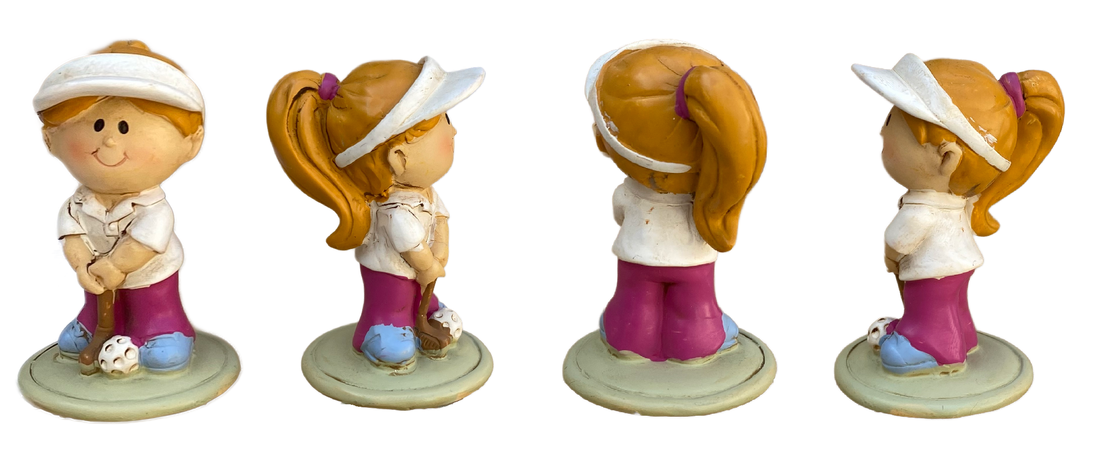 Bomboniera Statuina in Resina Bimba Atleta Baseball Tennis Golf Pattinaggio 6 CM per Cerimonie