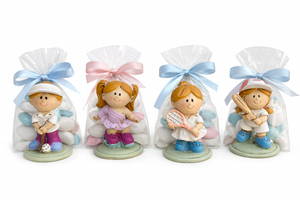 Bomboniera Statuina in Resina Bimba Atleta Baseball Tennis Golf Pattinaggio 6 CM per Cerimonie