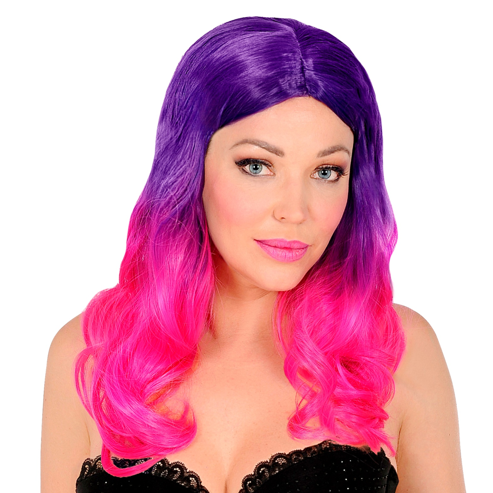 Parrucca Dream Hair Rosa Ombre Accessori per Abito Vestito Travestimento Carnevale - 02998