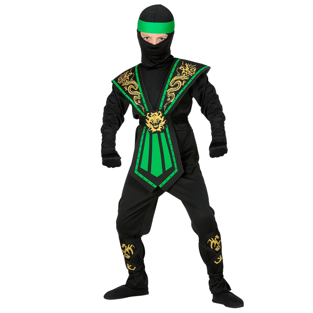 Costume Carnevale Green Kombat Ninja Bambino Abito Travestimento - 3851