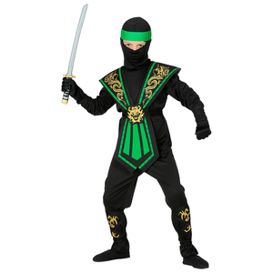 Costume Carnevale Green Kombat Ninja Bambino Abito Travestimento - 3851