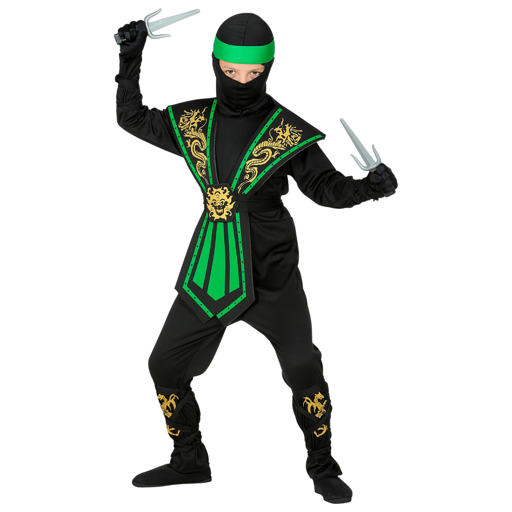 Costume Carnevale Green Kombat Ninja Bambino Abito Travestimento - 3851