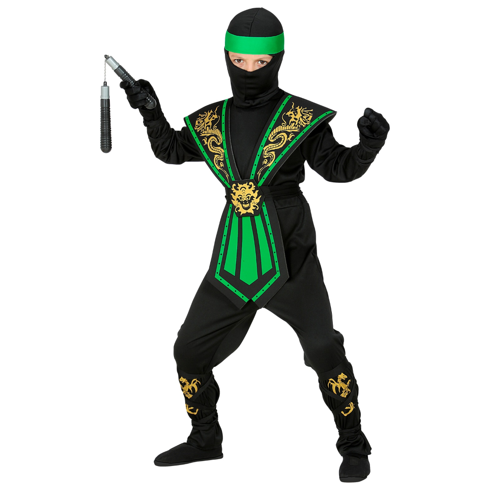Costume Carnevale Green Kombat Ninja Bambino Abito Travestimento - 3851