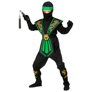Costume Carnevale Green Kombat Ninja Bambino Abito Travestimento - 3851