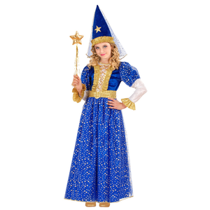 Costume Carnevale Fatina Stellata Vestito Cintura e Cappello con Velo Bambina Abito Travestimento - 5582