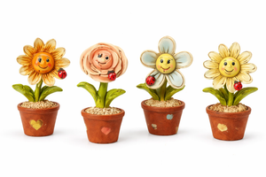 Bomboniere DISNEY Resina Vaso con Fiori 6,5 CM