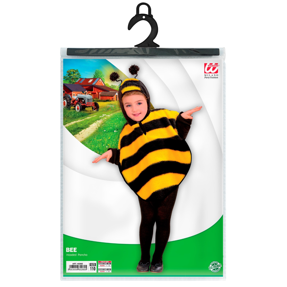 Costume Vestito Abito Travestimento Carnevale Ape Poncho con Cappuccio - 6025