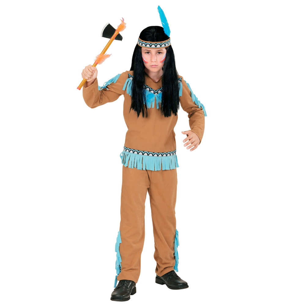 Vestito Carnevale + Accessori Indiano Casacca Pantaloni Fascia per Testa Arco 5/7 Anni Travestimento - 0667+2793b