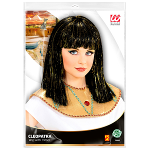 Parrucca Cleopatra con Fili di Lamè Accessori per Abito Vestito Travestimento Carnevale - 74960