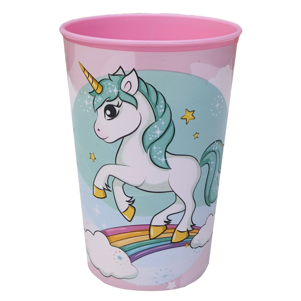 Bicchiere Unicorno Plastica Ml.260 Cm. 10x7,5 - St09599