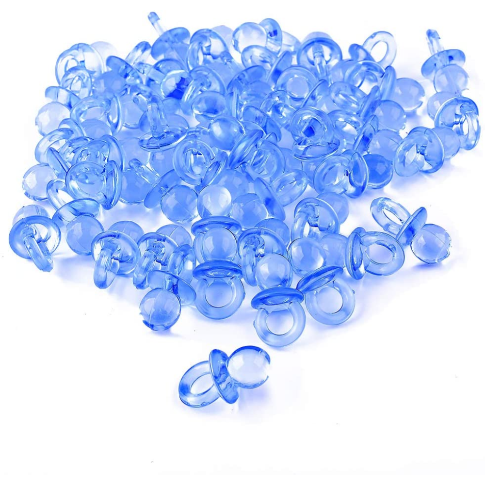 Bomboniera Ciuccio in Plastica Celeste Decorazioni Cerimonie 2 Cm. 100 Pezzi