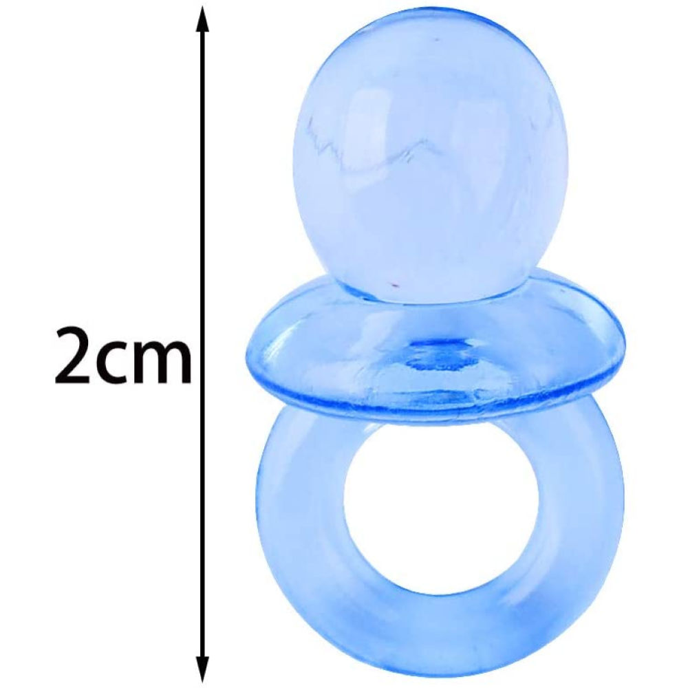 Bomboniera Ciuccio in Plastica Celeste Decorazioni Cerimonie 2 Cm. 100 Pezzi