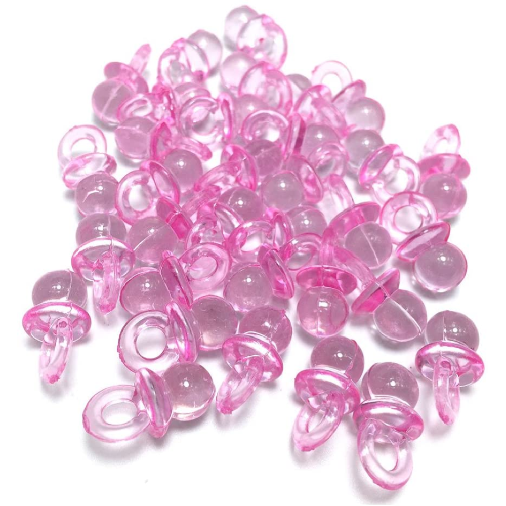 Bomboniera Ciuccio in Plastica Rosa Decorazioni Cerimonie 2 Cm. 100 Pezzi