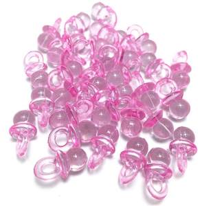 Bomboniera Ciuccio in Plastica Rosa Decorazioni Cerimonie 2 Cm. 100 Pezzi
