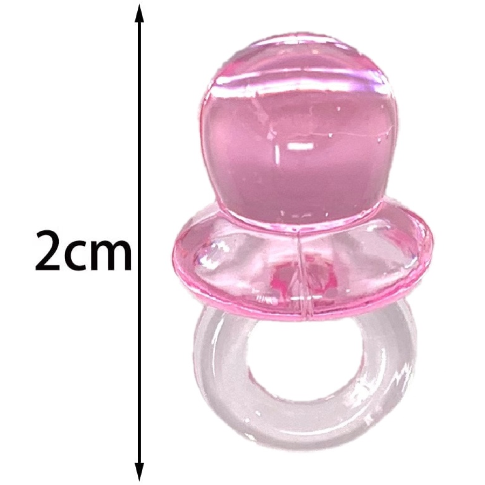 Bomboniera Ciuccio in Plastica Rosa Decorazioni Cerimonie 2 Cm. 100 Pezzi