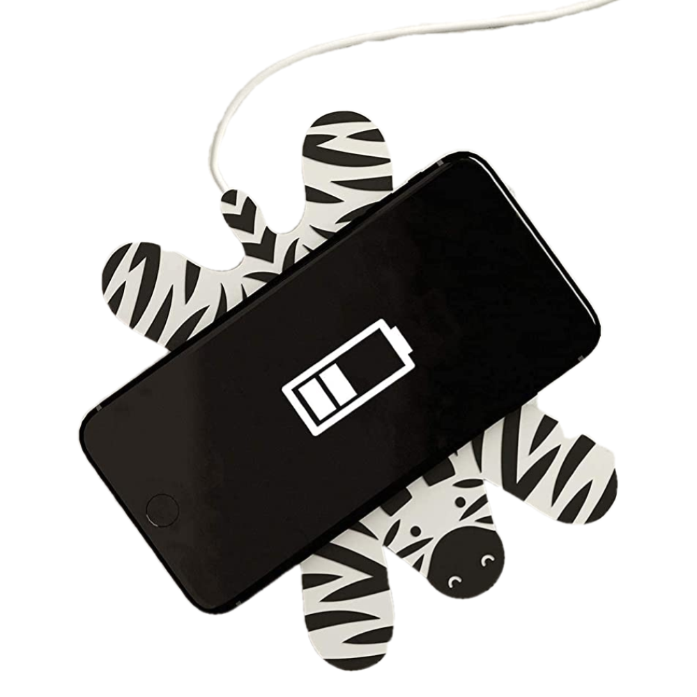 Caricatore Wireless Zebra Disteso con Cavo USB da Scrivania Ricarica 5 Watt - M11039b