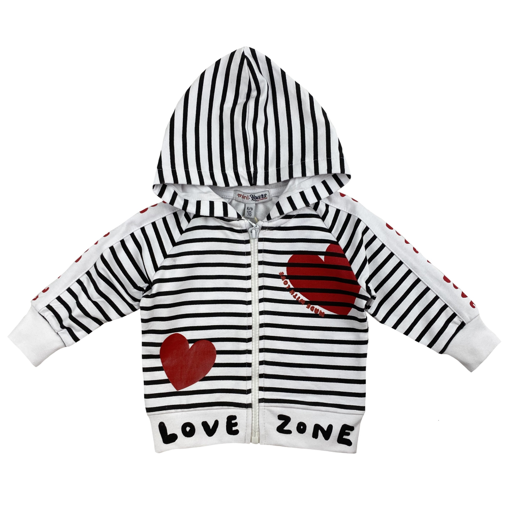 Felpa con Zip e Cappuccio Yours Neonata Bambina 6/30 Mesi - Ay1607