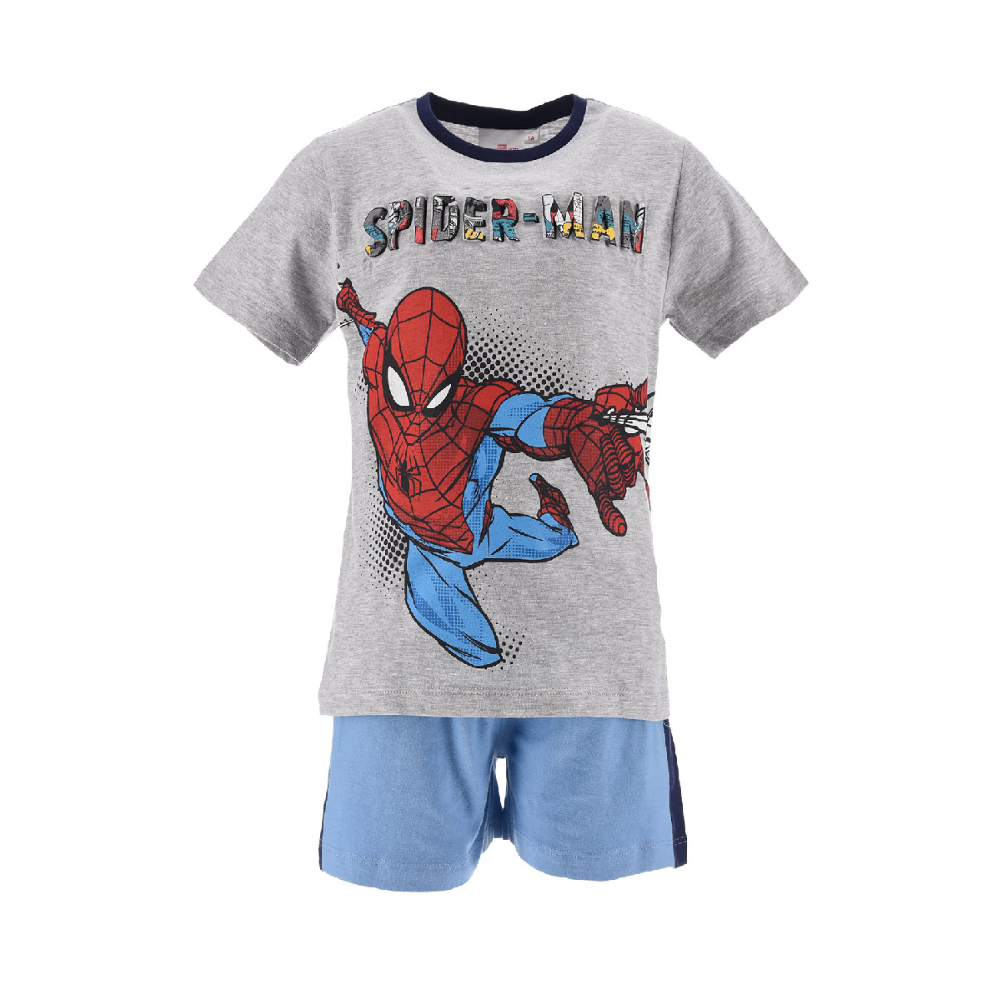 Completo Estivo Spiderman MARVEL Short + T-Shirt Bambino Sun City 3/8 Anni - Ev1098grigio