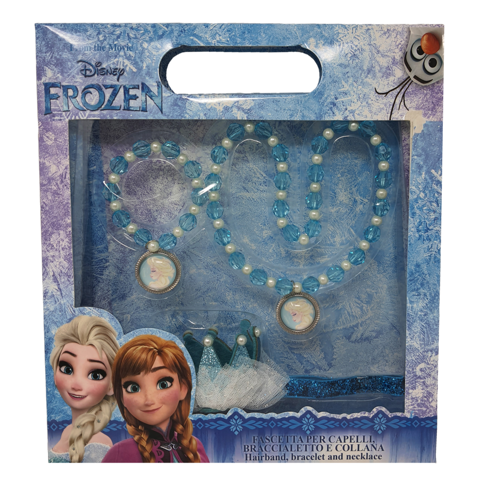 Accessori Capelli Frozen Elsa Anna DISNEY Fascetta per Capelli, Braccialetto e Collana