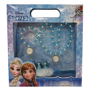 Accessori Capelli Frozen Elsa Anna DISNEY Fascetta per Capelli, Braccialetto e Collana