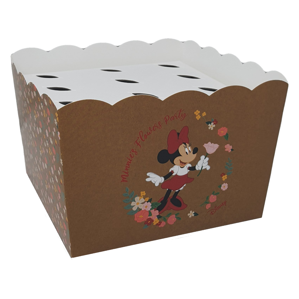 Contenitore Portaconi Minnie Flower DISNEY Vaso + Inserto per 12 Bomboniere Coni - 68229+16921