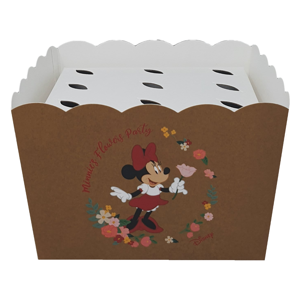 Contenitore Portaconi Minnie Flower DISNEY Vaso + Inserto per 12 Bomboniere Coni - 68229+16921