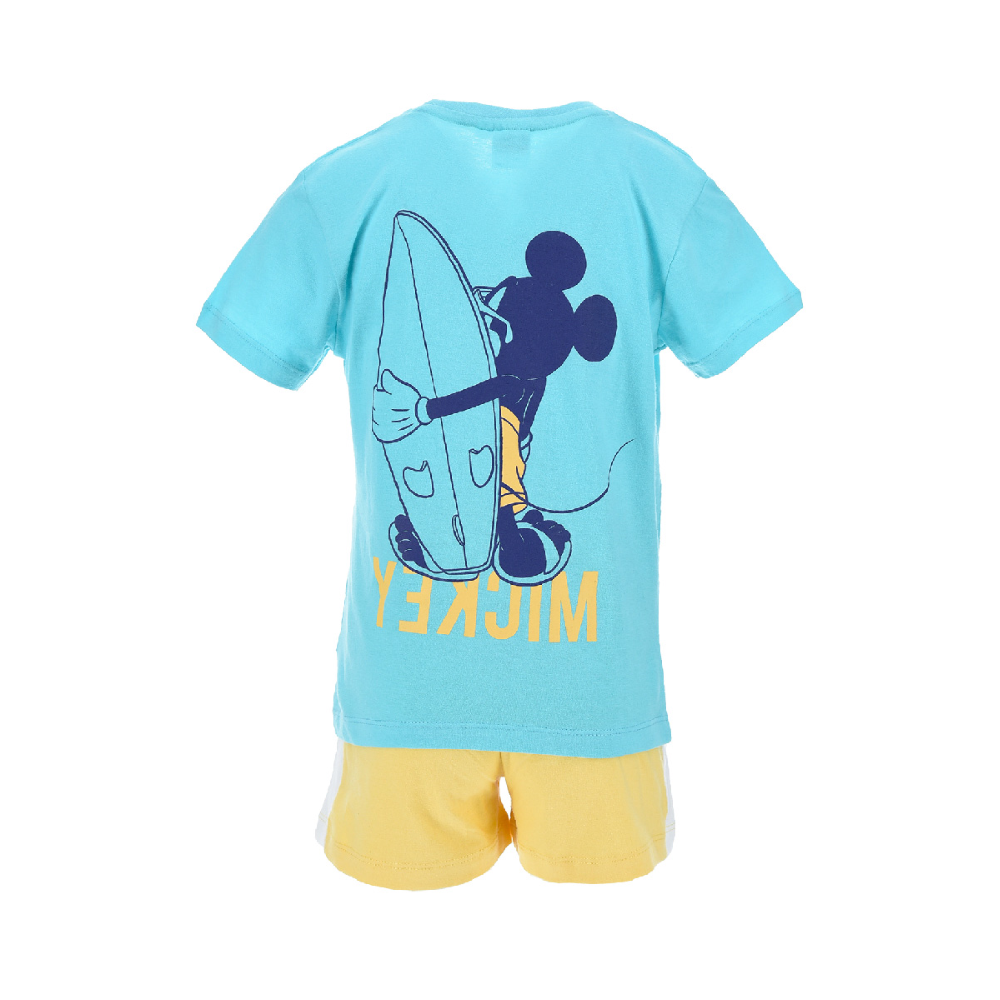 Completo Estivo Mickey Mouse DISNEY Topolino Short + T-Shirt Bambino Sun City - Ev1094celeste