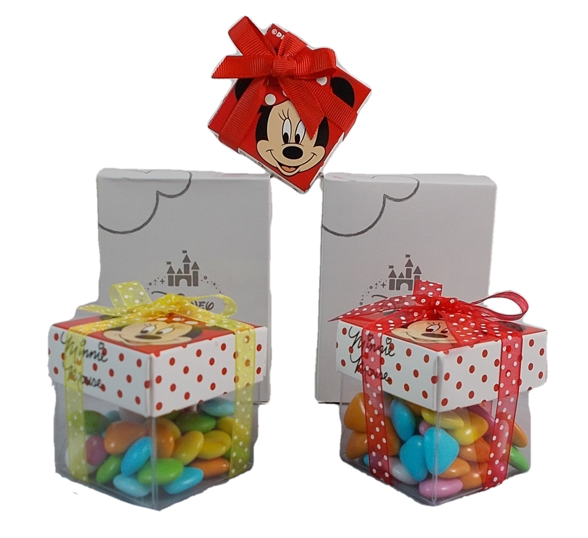 Bomboniere Minnie DISNEY 10 Pezzi  Astuccio Scatoline Portaconfetti Vuote da Preparare Cm. 5x5 - M112000/2 **10 Pz**