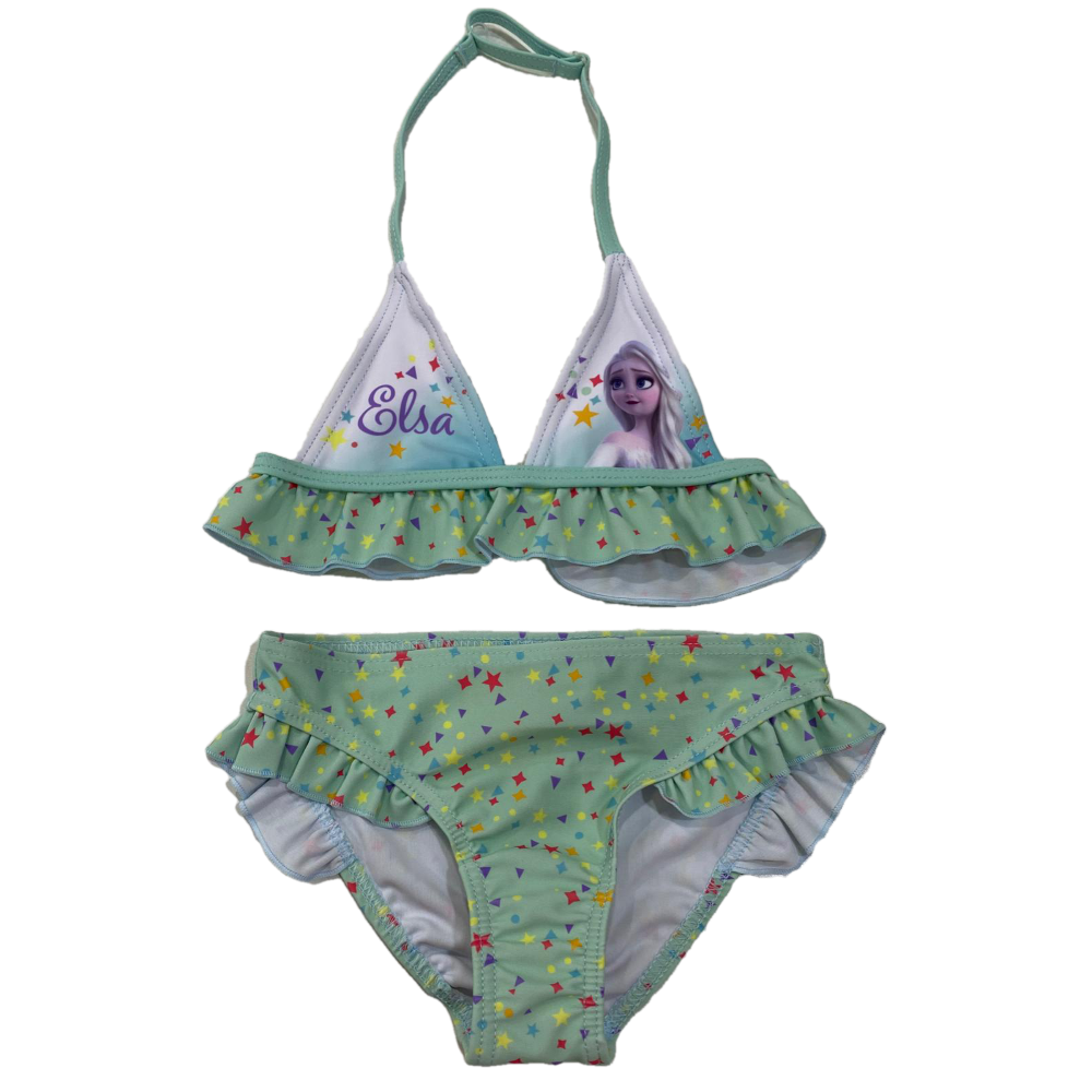 Costume Mare Frozen Elsa Anna DISNEY Bikini 2 Pezzi Bambina 4/8 Anni - Ev1806turchese