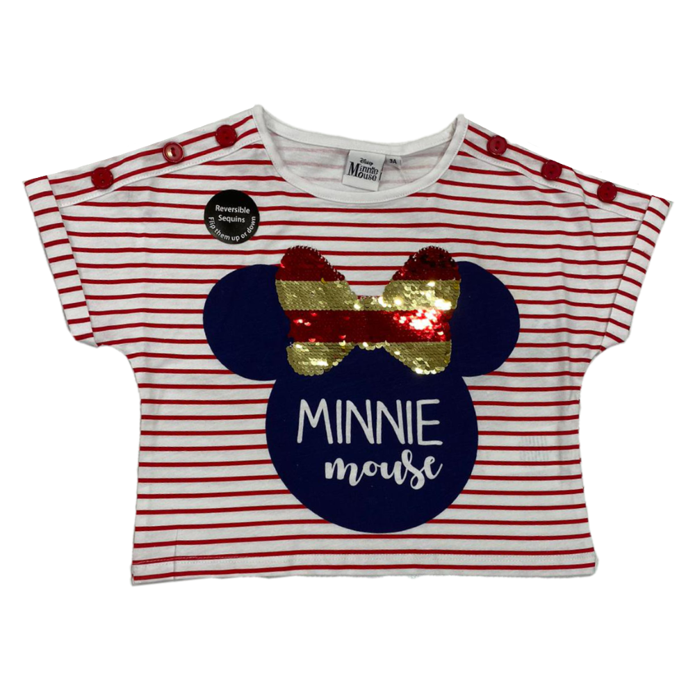 T-Shirt M.c. Minnie DISNEY Maglietta Bambina Sun City 3/8 Anni - Ev1239rosso