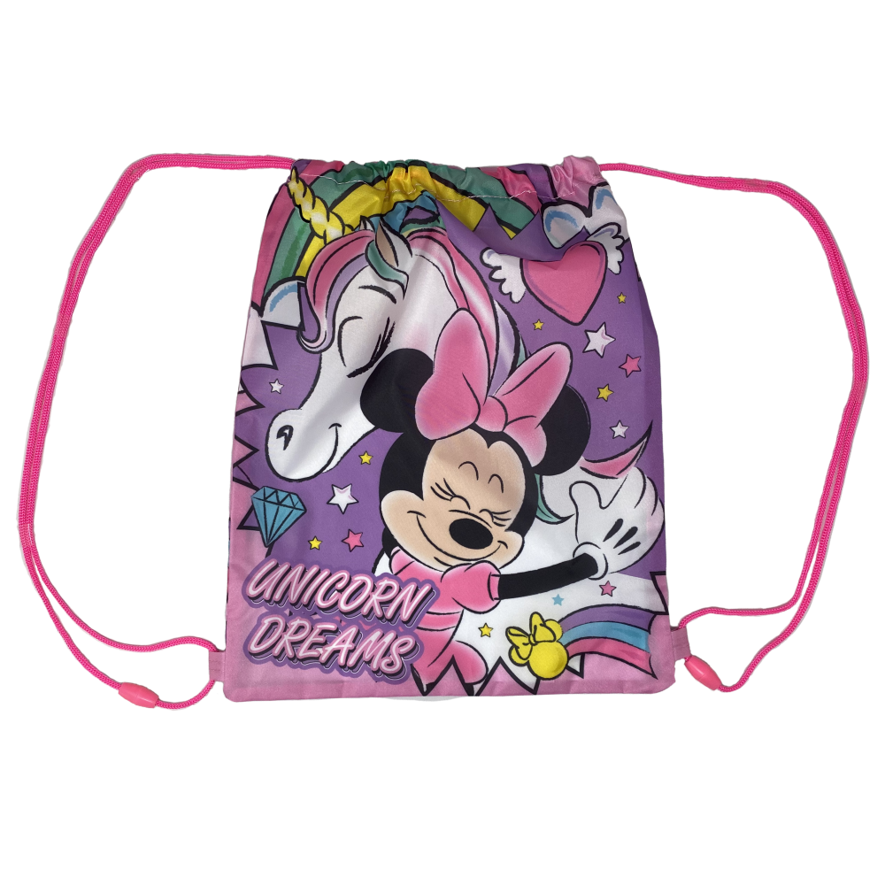 Sacca Minnie Mouse DISNEY Unicorno Borsa Tempo Libero Palestra Cm. 38x29 - D01472mc