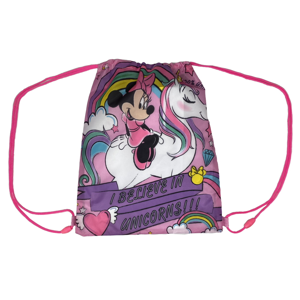 Sacca Minnie Mouse DISNEY Unicorno Borsa Tempo Libero Palestra Cm. 38x29 - D01472mc