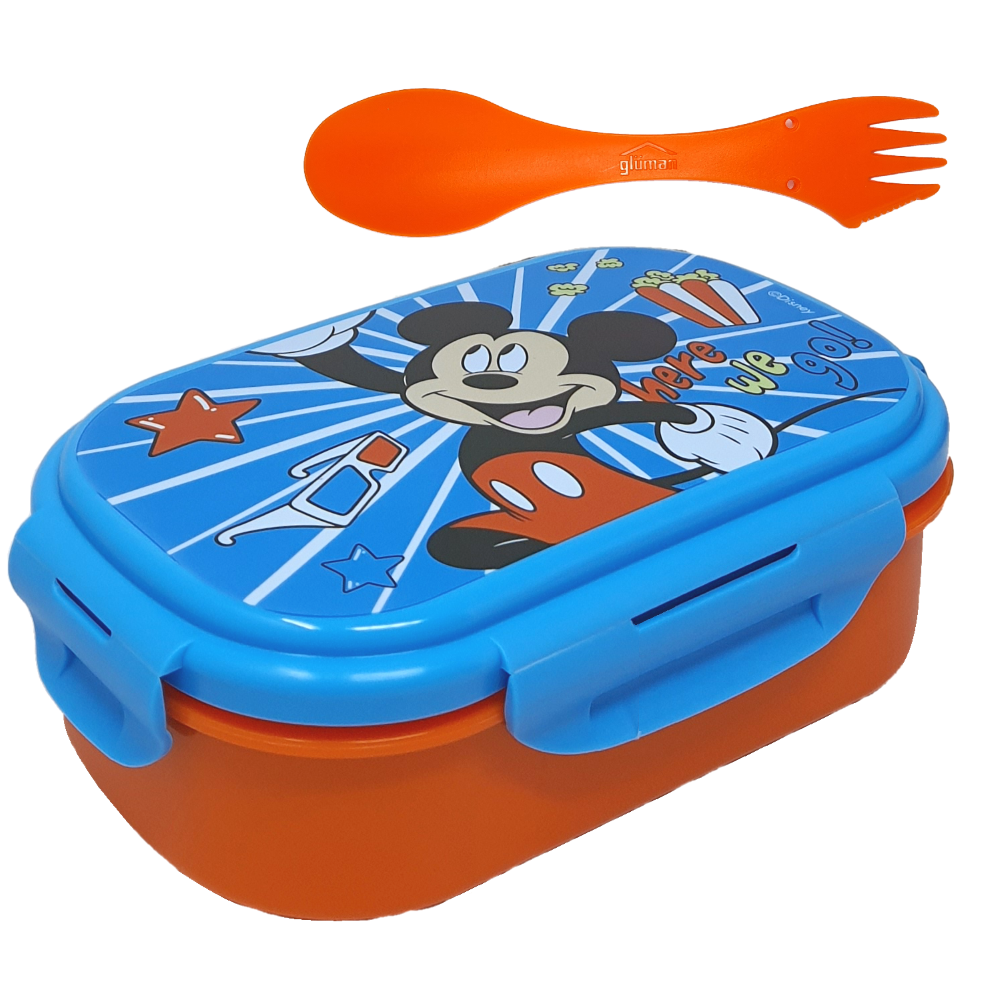 Portamerenda Mickey Mouse DISNEY Topolino con Posata 3 in 1 Portapranzo Multiscomparto - Mk22067