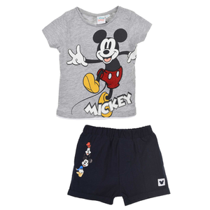 Completo Estivo Mickey Mouse DISNEY Topolino Short + T-Shirt Neonato Bambino Sun City 6/24 Mesi - Ev0070grigio