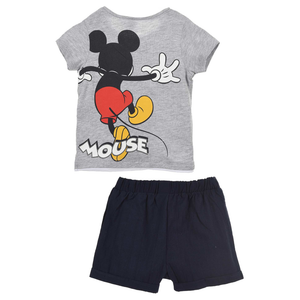 Completo Estivo Mickey Mouse DISNEY Topolino Short + T-Shirt Neonato Bambino Sun City 6/24 Mesi - Ev0070grigio