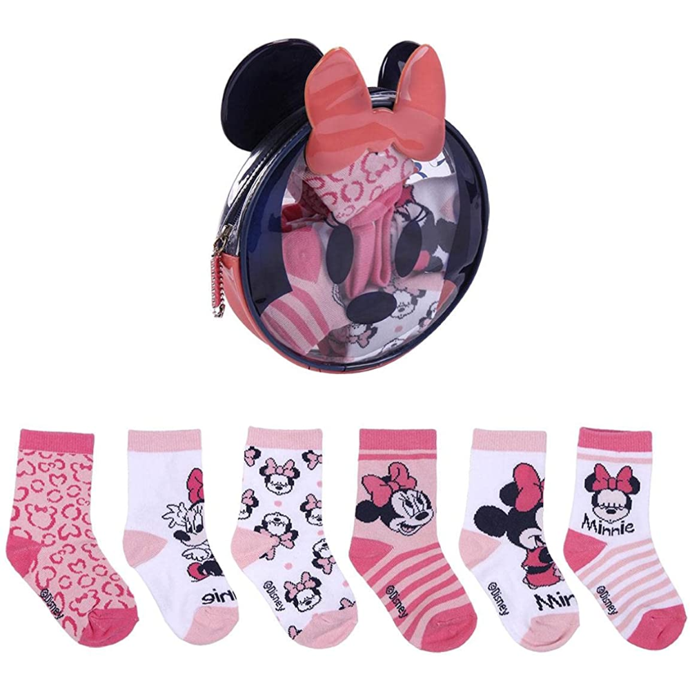 Calzini Minnie Mouse DISNEY in Misto Cotone 5 Paia con Pochette - 7398