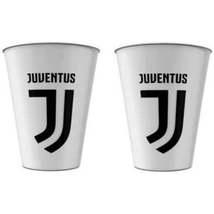 2 Bicchieri Juventus Campioni Bianconeri Plastica Ml.260 Cm. 10x7,5 - C02jv X 2
