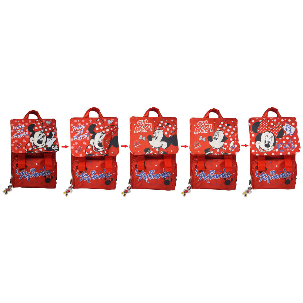 Zaino Estensibile Minnie Mouse DISNEY con Pattina Magnetica Intercambiabile Borsa Scuola 44 CM - 1111396792