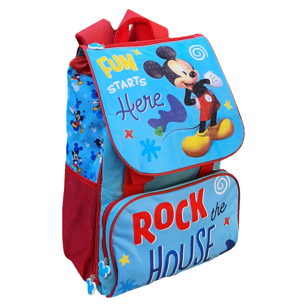 Zaino Mickey Mouse DISNEY Topolino Pippo Paperino Pluto Estensibile Scuola Elementare Cm. 40x29x27 - Mic0807