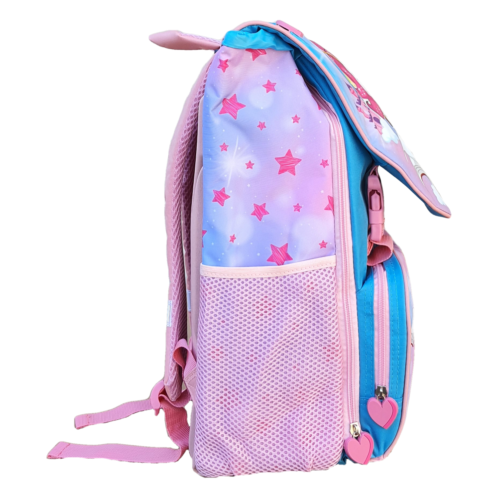 Zaino + Astuccio 3 Zip Unicorno Estensibile Scuola Elementare Colori Giotto