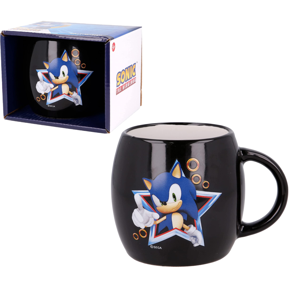 Tazza Mug Sonic Riccio Supersonico in Ceramica Bombata 350 Ml in Confezione - Stt499