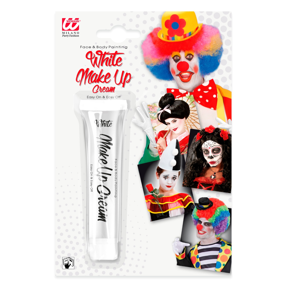 Trucco Make-Up Bianco in Tubo 28 Ml Accessori Abito Vestito Carnevale Halloween - 4015s