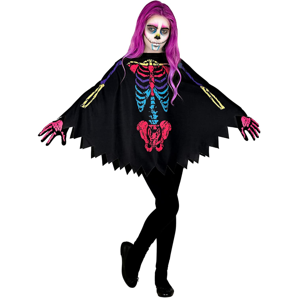 Costume Vestito Abito Travestimento Carnevale Halloween Scheletro Colorato Taglia Unica - 48144