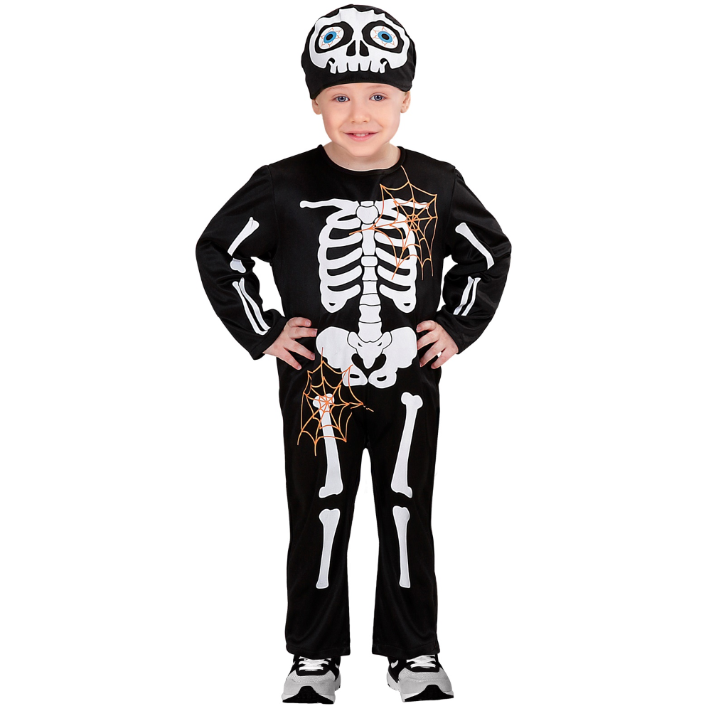 Costume Vestito Abito Travestimento Carnevale Halloween Scheletro Bambino - 4994