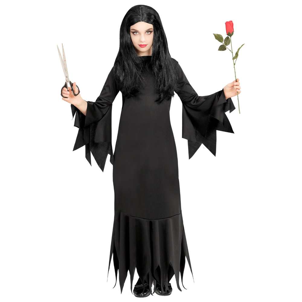 Costume Vestito Abito Travestimento Carnevale Halloween Bambina Mortisia - 0719