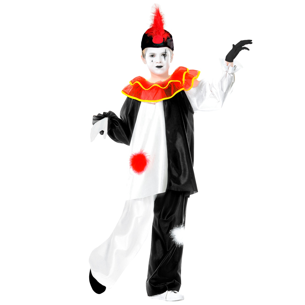 Costume Carnevale Pierrot Bambino Abito Travestimento - 3859