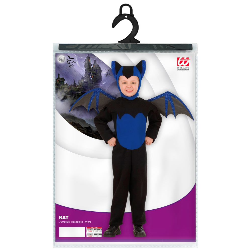 Costume Vestito Abito Travestimento Carnevale Halloween Pipistrello Bambino - 4193